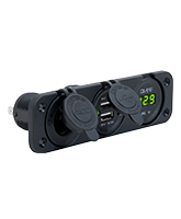 QVPSFM3AUV Triple Flush Mount Accessory / Twin USB / Volt Meter