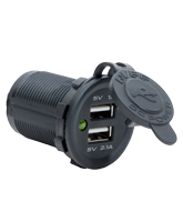 QVPSUSB2 Panel Mount Twin USB Socket with Cover