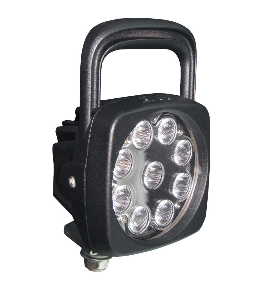 Qv9l28hwf 27w High Powered Square Led Worklamp With Handle Flood Beam Qvee Automotive Mining Marine