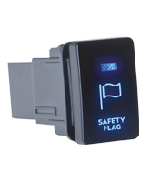 QVSWPR10BBL Small Toyota Safety Flag Switch with Blue Illumination On-Off